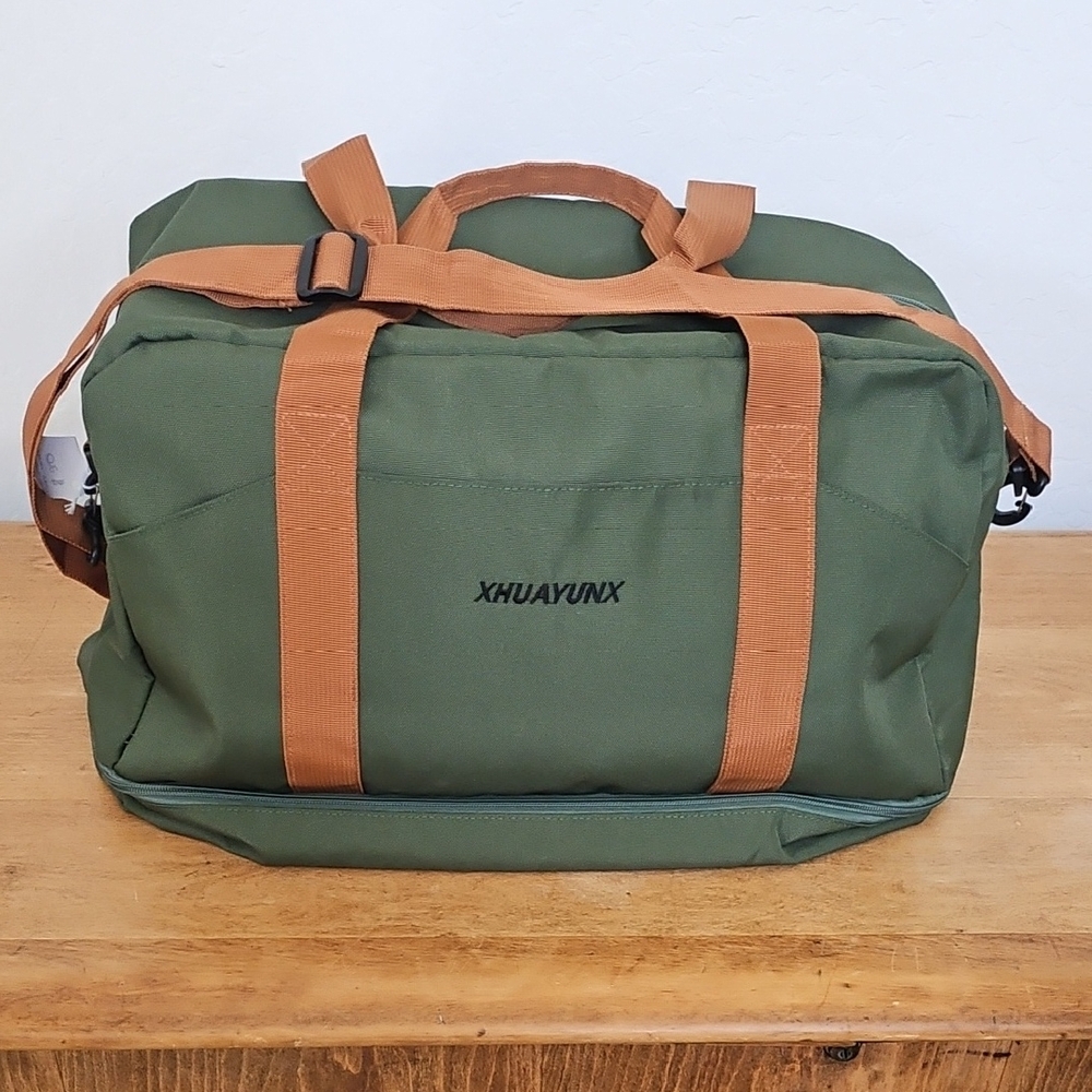 Oxford Wet and Dry Multi-Compartment Crossbody Travel Bag with Shoe Compartment